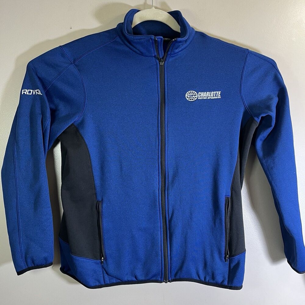Charlotte Motor Speedway  Eddie Bauer Nascar Blue Black Full ZIp Jacket Men XL